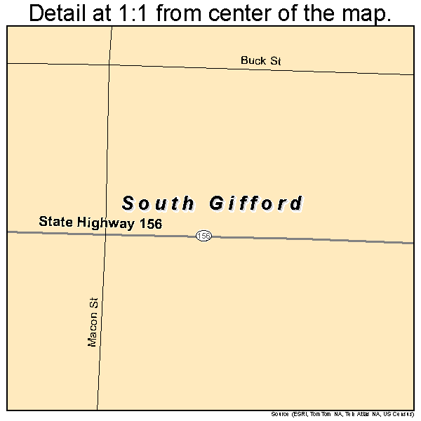 South Gifford, Missouri road map detail