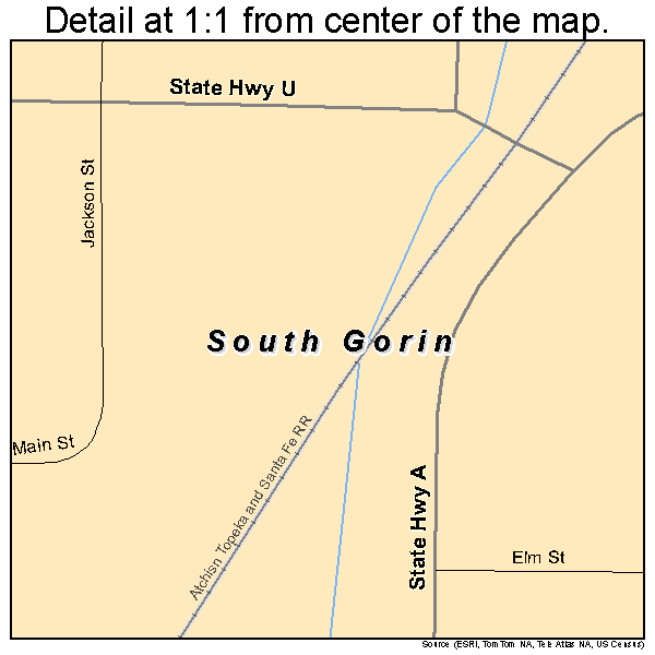 South Gorin, Missouri road map detail