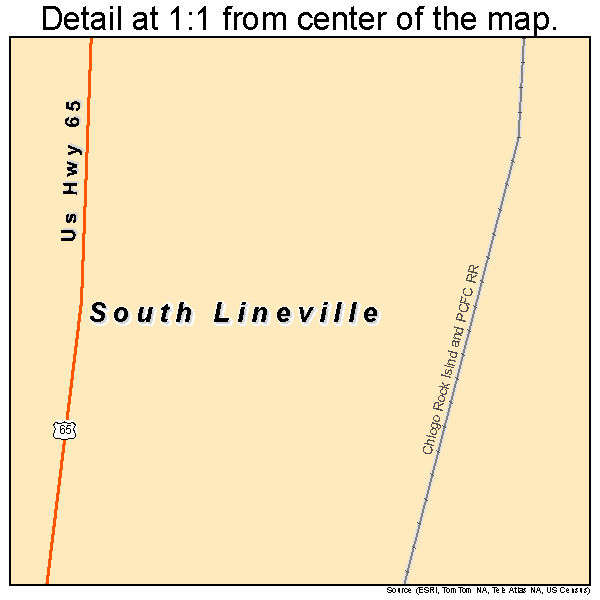 South Lineville, Missouri road map detail