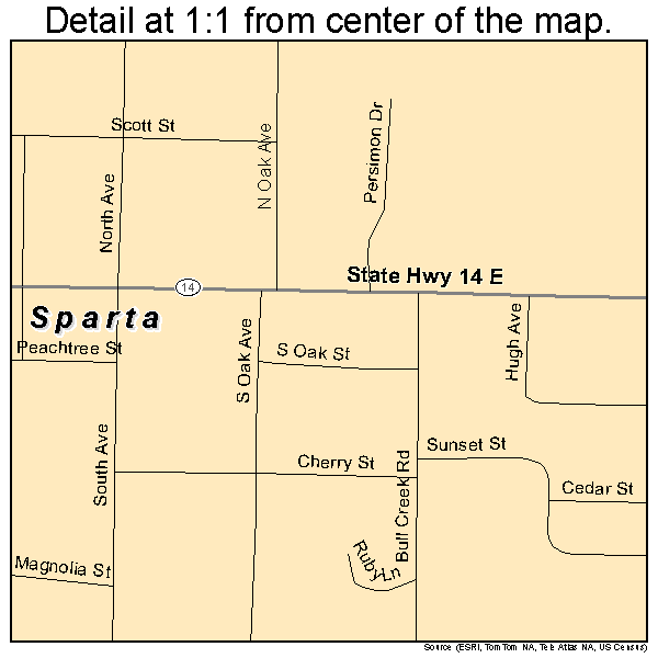 Sparta, Missouri road map detail