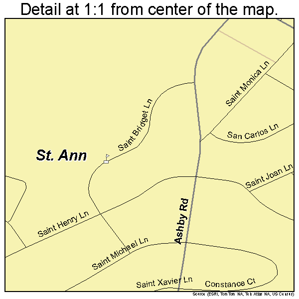 St. Ann, Missouri road map detail