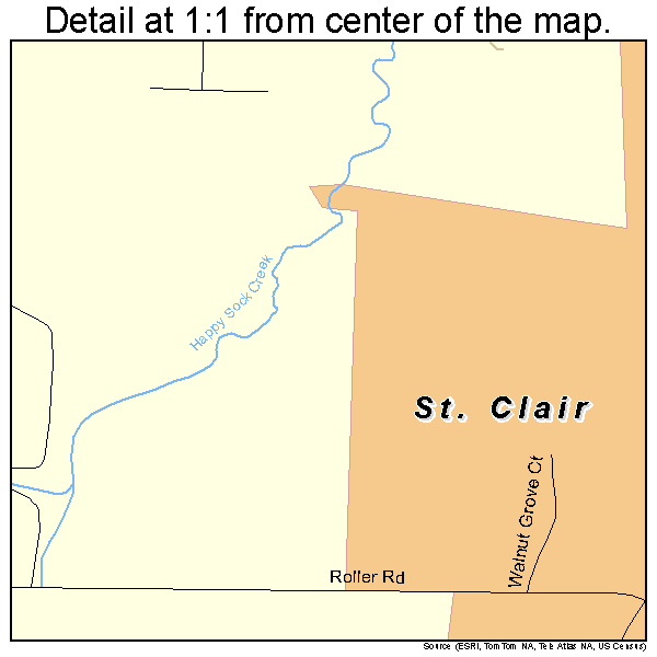 St. Clair, Missouri road map detail