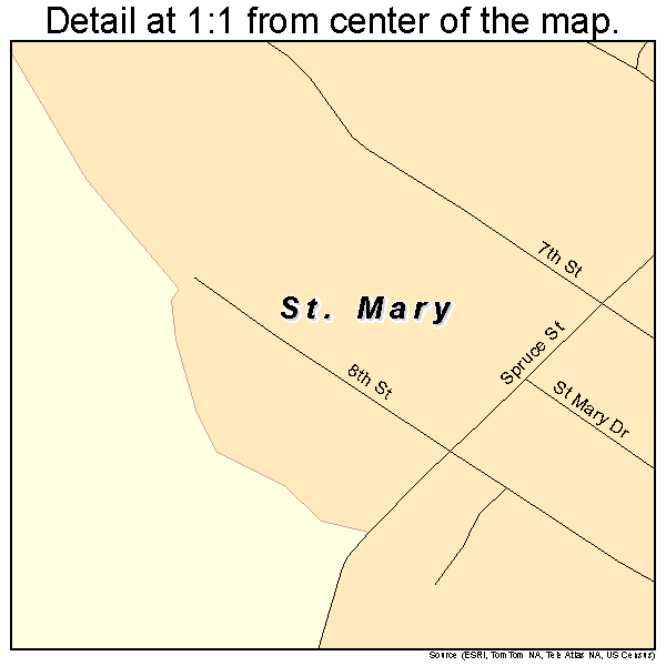 St. Mary, Missouri road map detail