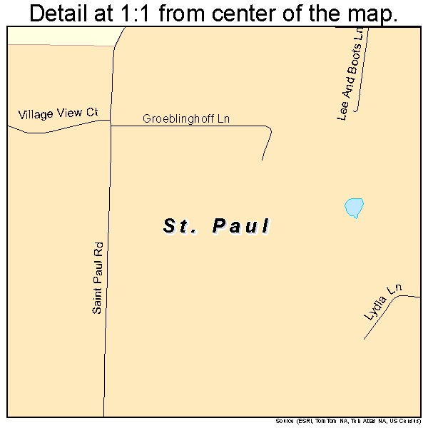 St. Paul, Missouri road map detail