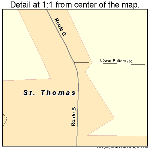 St. Thomas, Missouri road map detail