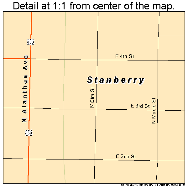 Stanberry, Missouri road map detail