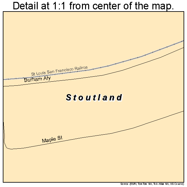 Stoutland, Missouri road map detail