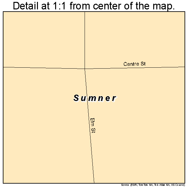Sumner, Missouri road map detail