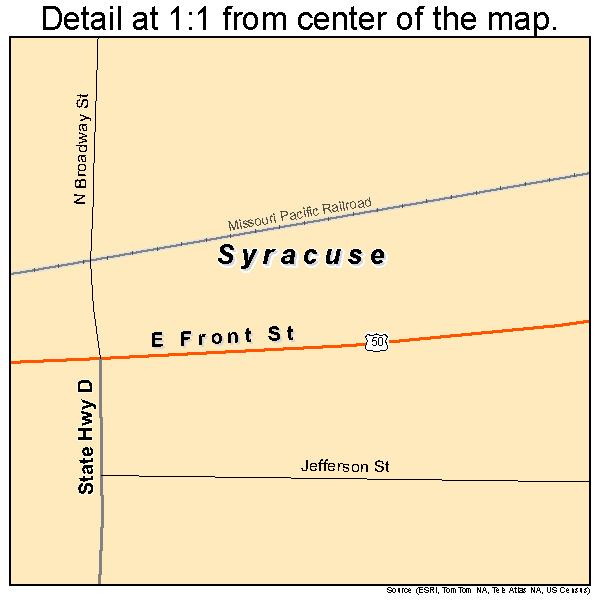 Syracuse, Missouri road map detail