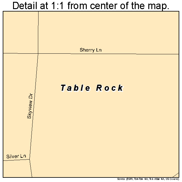 Table Rock, Missouri road map detail