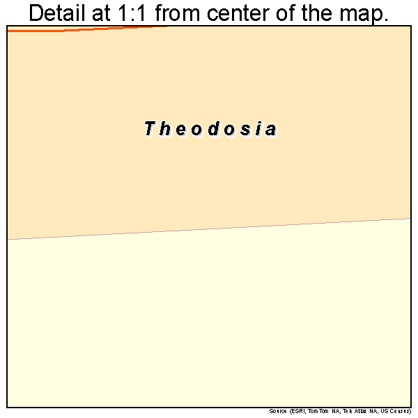 Theodosia, Missouri road map detail