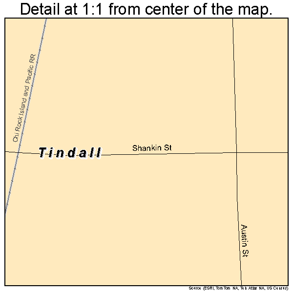 Tindall, Missouri road map detail