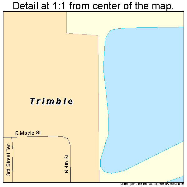 Trimble, Missouri road map detail