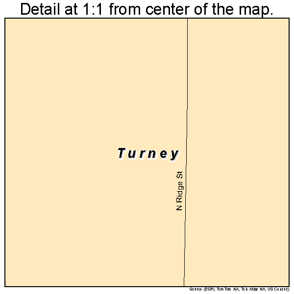 Turney, Missouri road map detail