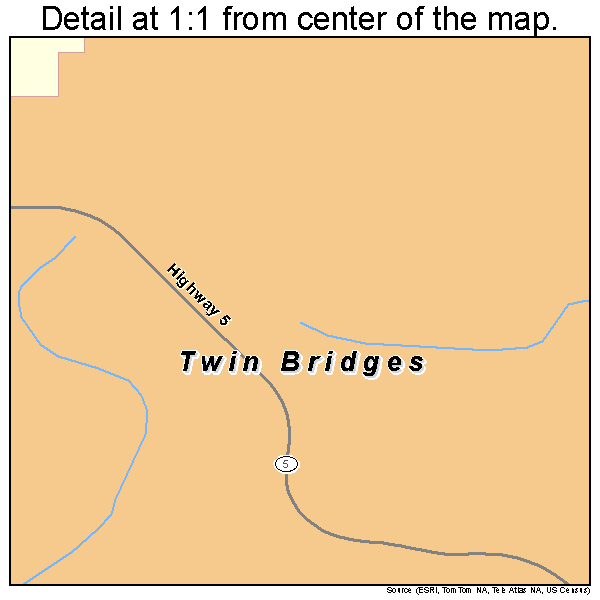 Twin Bridges, Missouri road map detail