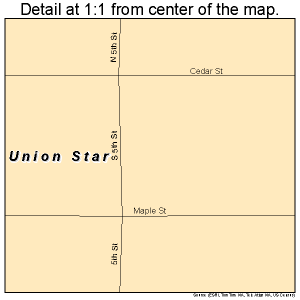 Union Star, Missouri road map detail