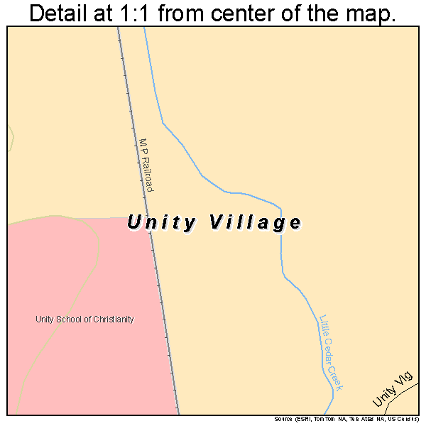 Unity Village, Missouri road map detail