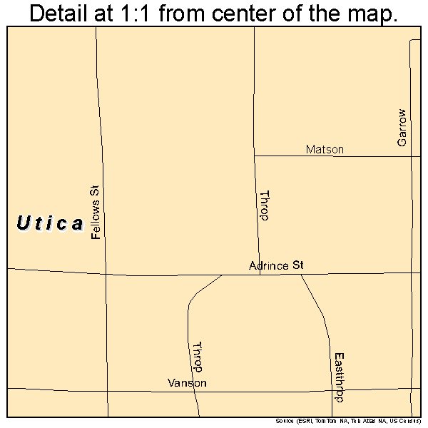 Utica, Missouri road map detail
