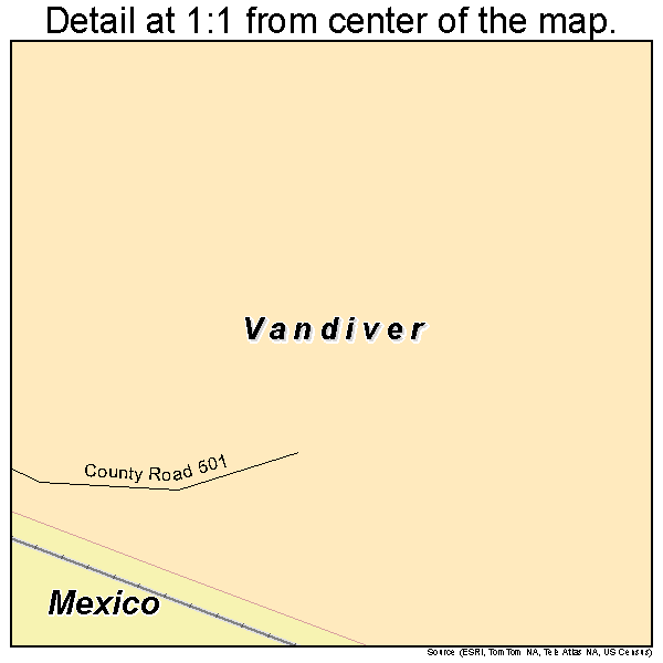 Vandiver, Missouri road map detail
