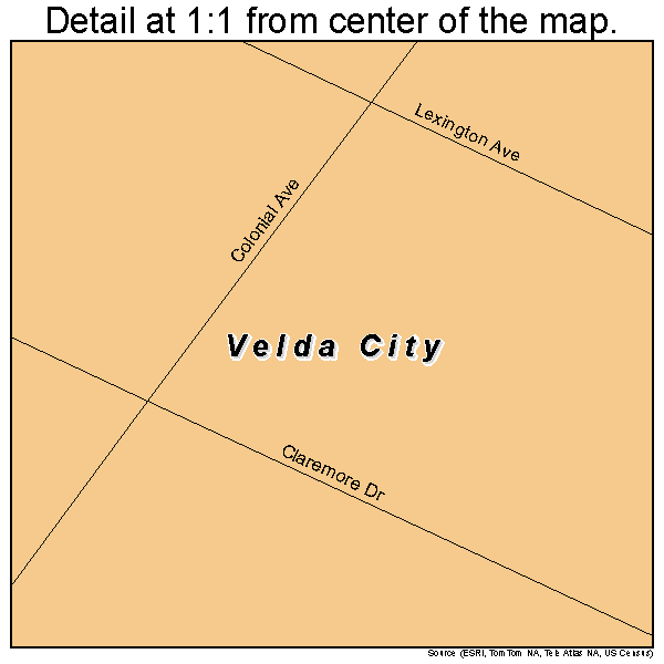 Velda City, Missouri road map detail