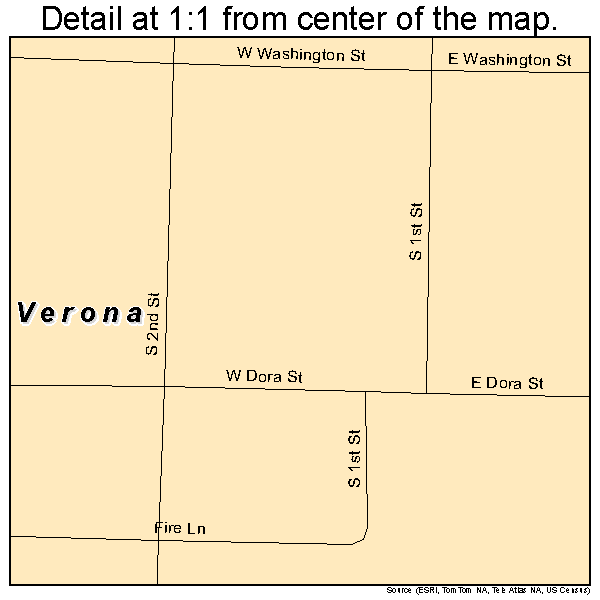 Verona, Missouri road map detail
