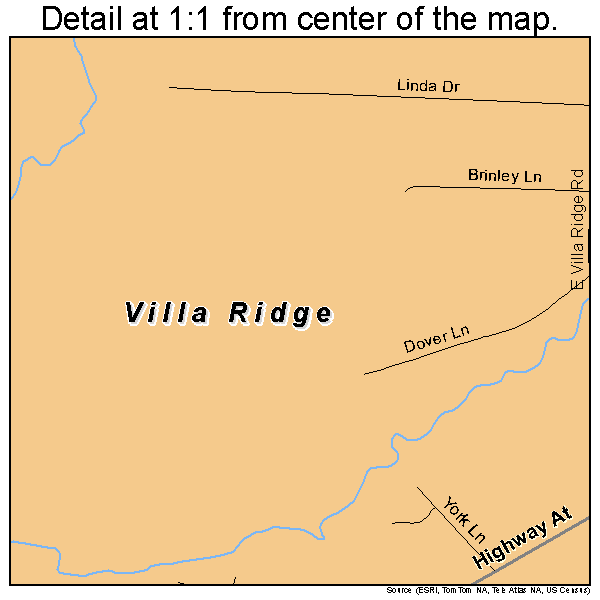 Villa Ridge, Missouri road map detail