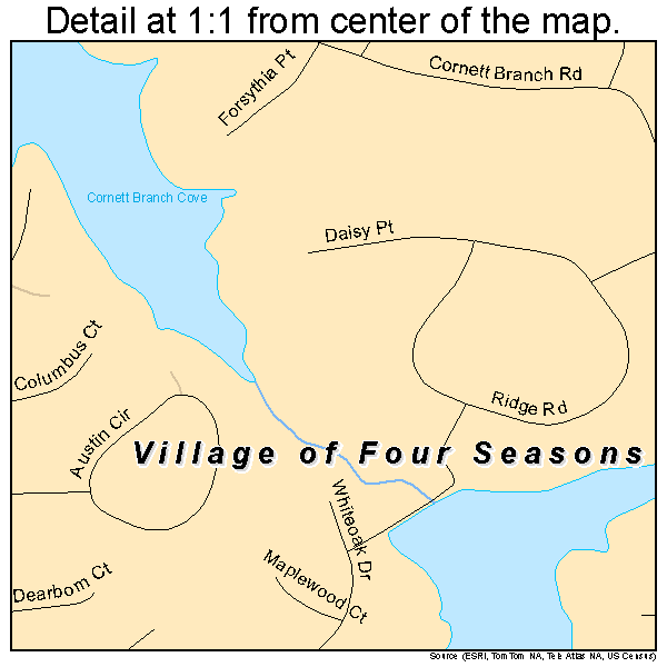 Village of Four Seasons, Missouri road map detail