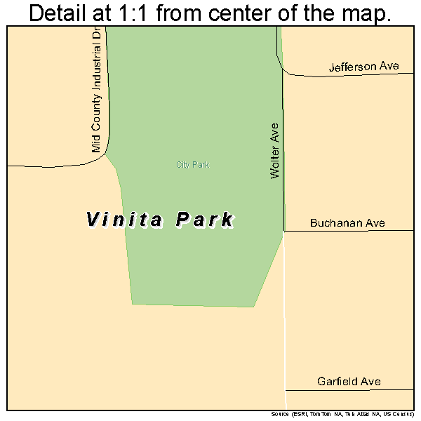 Vinita Park, Missouri road map detail