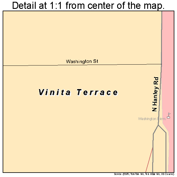 Vinita Terrace, Missouri road map detail