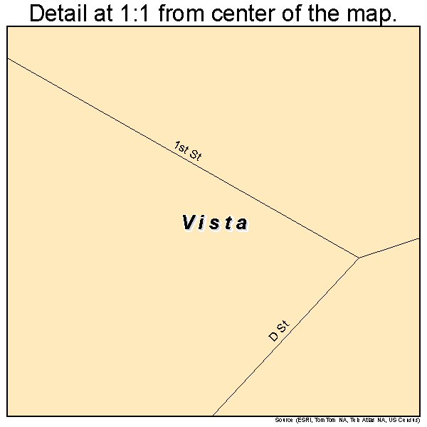 Vista, Missouri road map detail