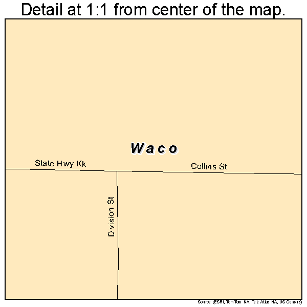 Waco, Missouri road map detail