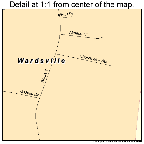 Wardsville, Missouri road map detail