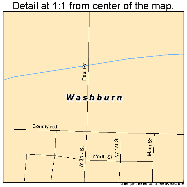 Washburn, Missouri road map detail