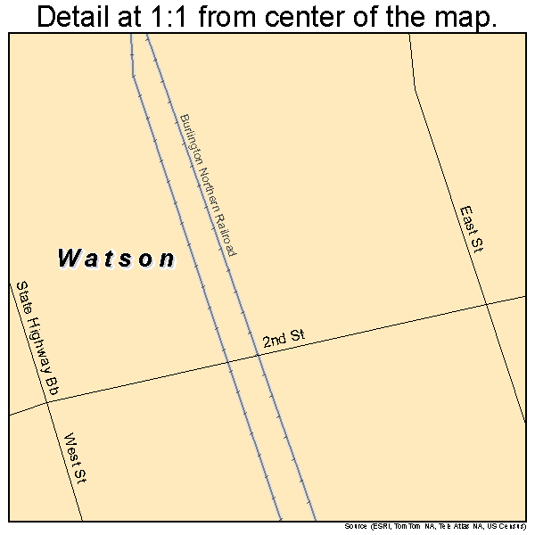 Watson, Missouri road map detail