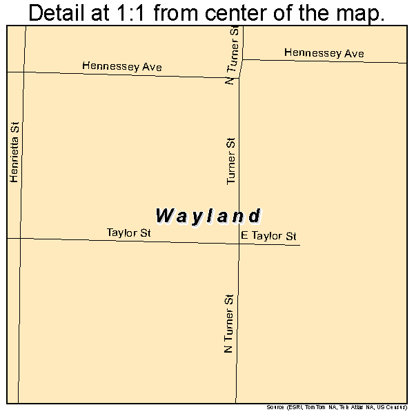Wayland, Missouri road map detail