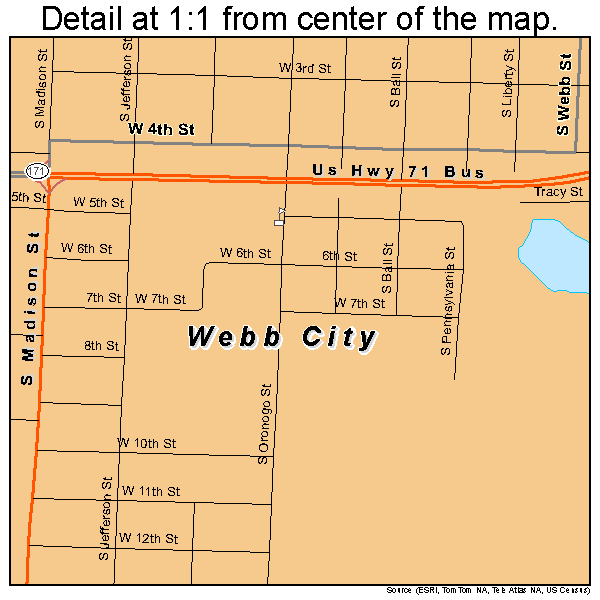 Webb City, Missouri road map detail