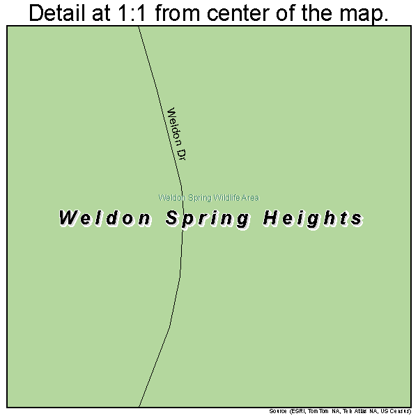 Weldon Spring Heights, Missouri road map detail