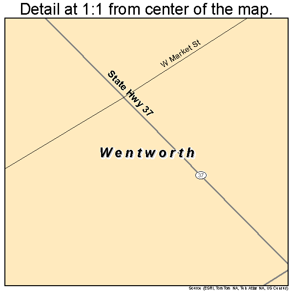 Wentworth, Missouri road map detail