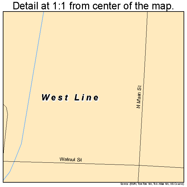 West Line, Missouri road map detail