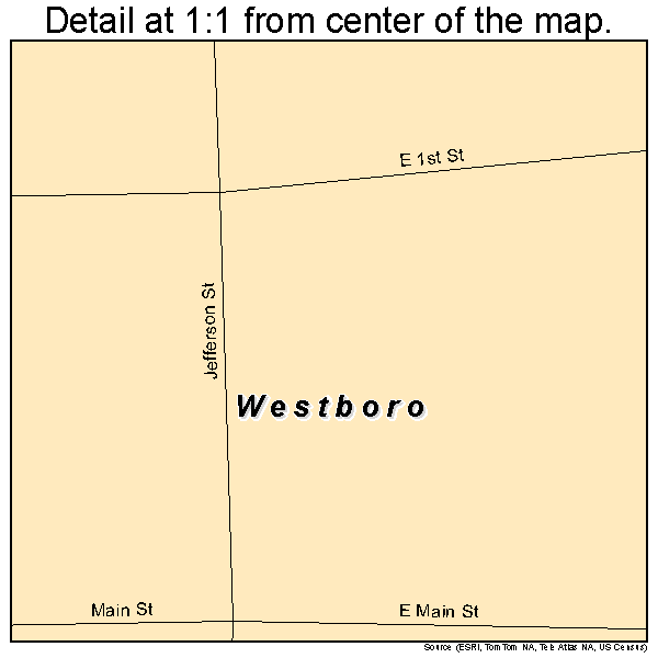 Westboro, Missouri road map detail