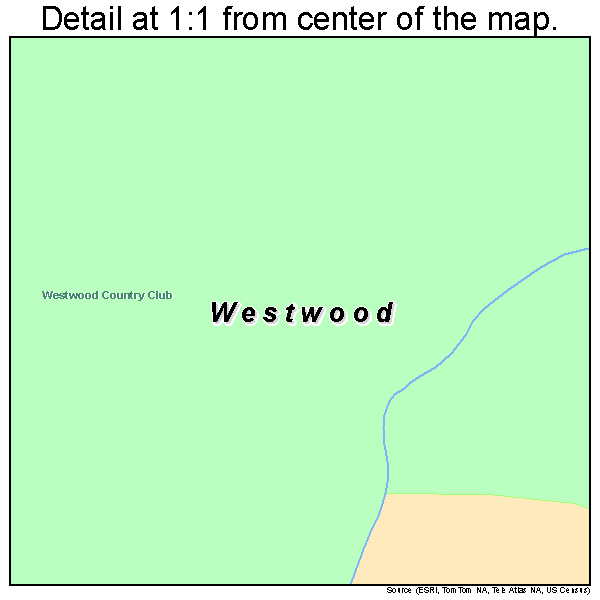Westwood, Missouri road map detail