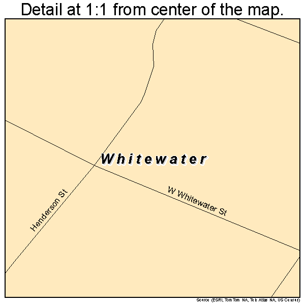 Whitewater, Missouri road map detail