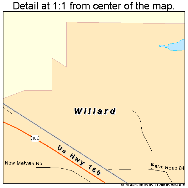 Willard, Missouri road map detail