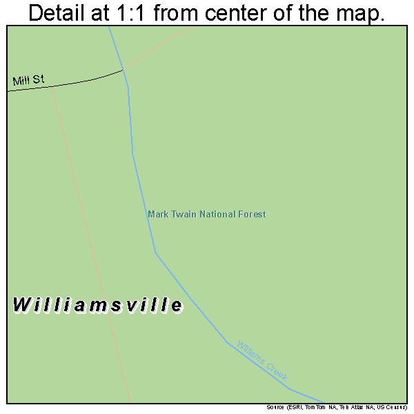 Williamsville, Missouri road map detail