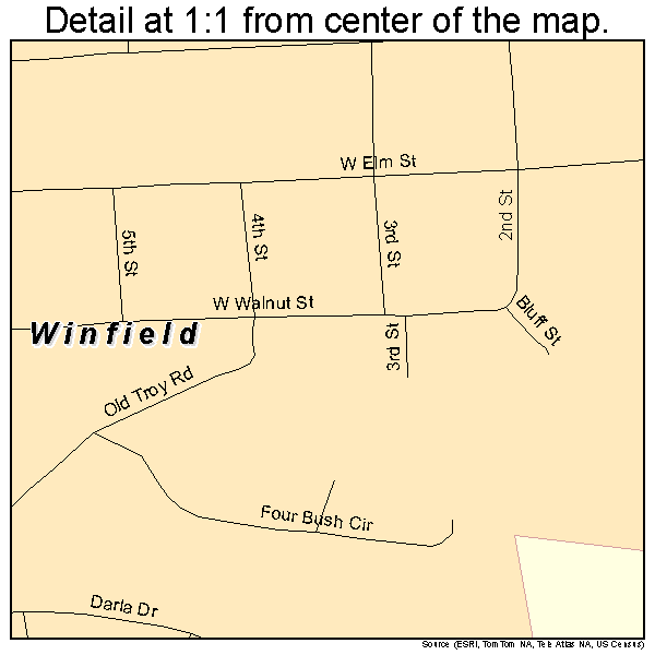 Winfield, Missouri road map detail