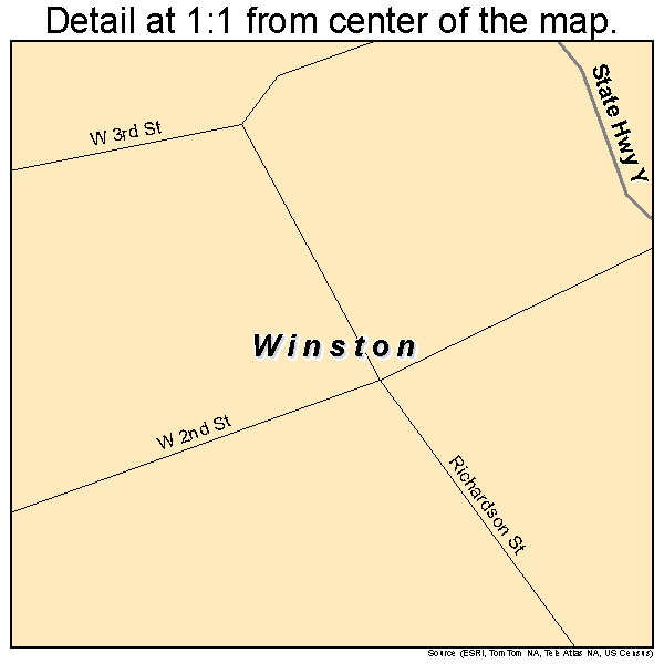 Winston, Missouri road map detail