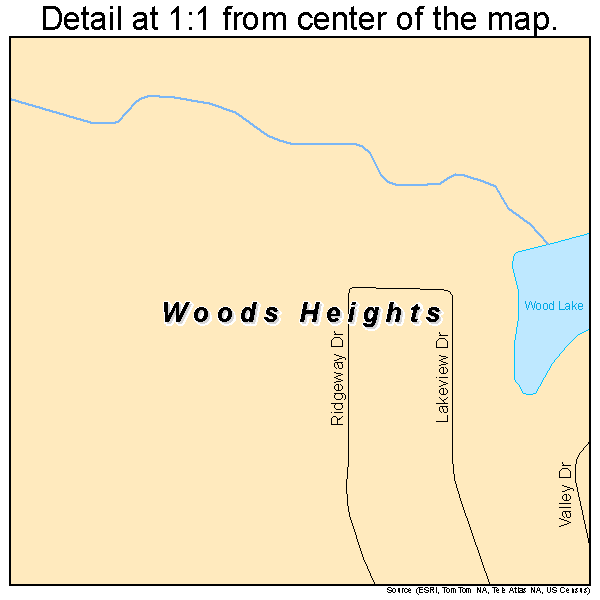 Woods Heights, Missouri road map detail