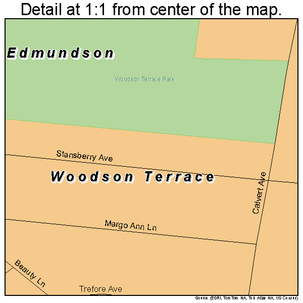 Woodson Terrace, Missouri road map detail