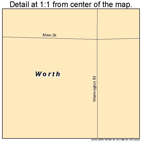 Worth, Missouri road map detail