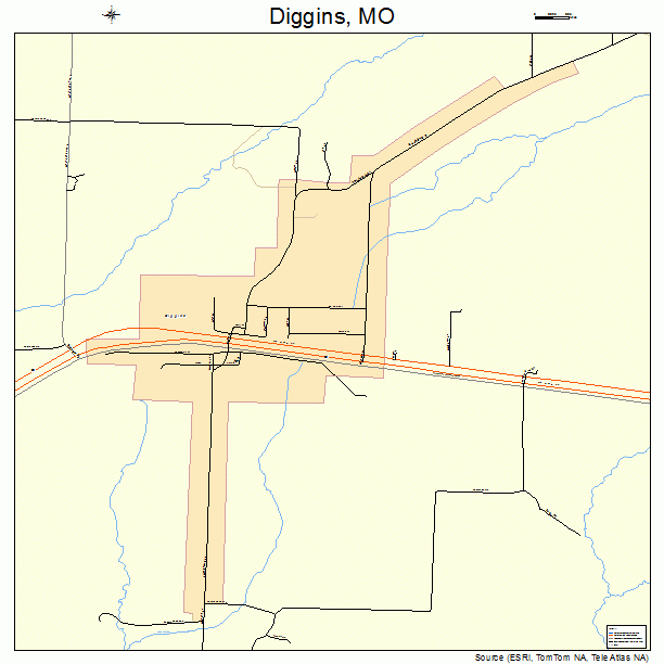 Diggins, MO street map
